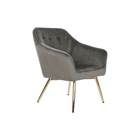 Armchair DKD Home Decor Golden Dark grey Metal 74 x 74 x 90 cm by DKD Home Decor, Chairs - Ref: S3052847, Price: 189,43 €, Di...