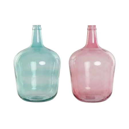 Jarrón DKD Home Decor Verde Rosa Cristal Templado 25 x 25 x 40 cm (2 Unidades) de DKD Home Decor, Jarrones - Ref: S3052907, P...