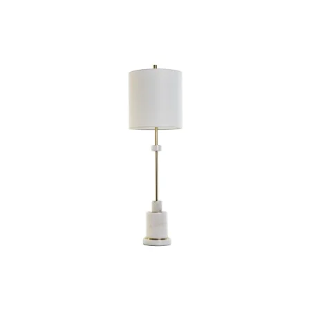 Lampe de bureau DKD Home Decor Blanc Doré Métal Marbre 50 W 220 V 25 x 25 x 81 cm de DKD Home Decor, Lampes de chevet - Réf :...