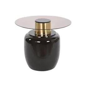 Mesa de apoio DKD Home Decor Preto Dourado Metal Cristal 59 x 59 x 46 cm de DKD Home Decor, Jogos de móveis - Ref: S3052931, ...