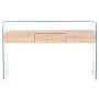 Consola DKD Home Decor Transparente Marrom claro Cristal Madeira MDF 120 x 35 x 80 cm de DKD Home Decor, Jogos de móveis - Re...