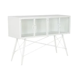 Consola DKD Home Decor Blanco Metal Cristal 120 x 35 x 80 cm de DKD Home Decor, Mesas - Ref: S3053034, Precio: 195,05 €, Desc...