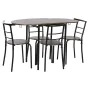 Ensemble Table + 4 Chaises DKD Home Decor Marron Noir Métal Bois MDF 121 x 55 x 78 cm de DKD Home Decor, Tables - Réf : S3053...