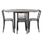 Conjunto de mesa com 4 cadeiras DKD Home Decor Castanho Preto Metal Madeira MDF 121 x 55 x 78 cm de DKD Home Decor, Jogos de ...