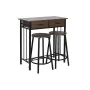 Conjunto de Mesa con 2 Sillas DKD Home Decor Marrón Negro Metal Madera MDF 80 x 50 x 84 cm de DKD Home Decor, Mesas - Ref: S3...