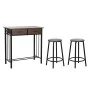 Conjunto de mesa com 2 cadeiras DKD Home Decor Castanho Preto Metal Madeira MDF 80 x 50 x 84 cm de DKD Home Decor, Jogos de m...