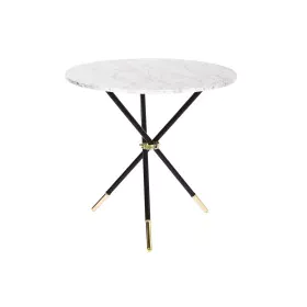 Mesa de apoio DKD Home Decor Branco Preto Dourado Metal Madeira MDF 80 x 80 x 76 cm de DKD Home Decor, Jogos de móveis - Ref:...