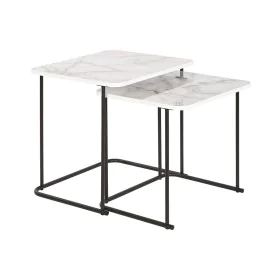 Jeu de 2 tables DKD Home Decor Blanc Noir 51 x 43 x 49 cm de DKD Home Decor, Tables - Réf : S3053106, Prix : 106,29 €, Remise...