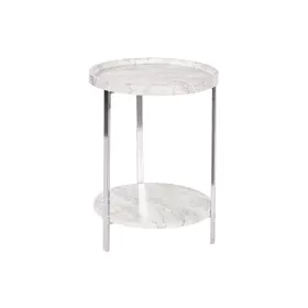 Mesa de apoio DKD Home Decor Branco Prateado Metal Madeira MDF 40 x 40 x 53 cm de DKD Home Decor, Jogos de móveis - Ref: S305...