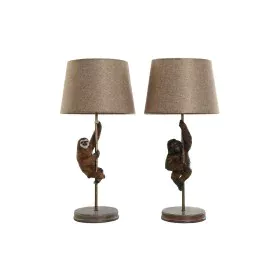 Desk lamp Home ESPRIT Brown Metal Resin 50 W 220 V 26 x 26 x 53,5 cm (2 Units) by Home ESPRIT, Bedside and Table Lamps - Ref:...