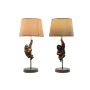 Lampe de bureau Home ESPRIT Marron Métal Résine 50 W 220 V 26 x 26 x 53,5 cm (2 Unités) de Home ESPRIT, Lampes de chevet - Ré...