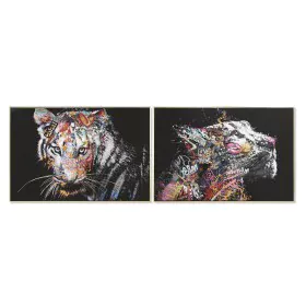 Painting Home ESPRIT Tiger Modern 120 x 3,5 x 80 cm (2 Units) by Home ESPRIT, Prints on Canvas - Ref: S3053262, Price: 163,48...