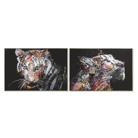 Painting Home ESPRIT Tiger Modern 120 x 3,5 x 80 cm (2 Units) by Home ESPRIT, Prints on Canvas - Ref: S3053262, Price: 147,14...