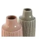 Vaso Home ESPRIT Cor de Rosa Cinzento claro Porcelana 16 x 16 x 38 cm (2 Unidades) de Home ESPRIT, Jarrões - Ref: S3053431, P...