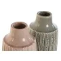 Vaso Home ESPRIT Cinzento Cor de Rosa Porcelana 15 x 15 x 31 cm (2 Unidades) de Home ESPRIT, Jarrões - Ref: S3053432, Preço: ...