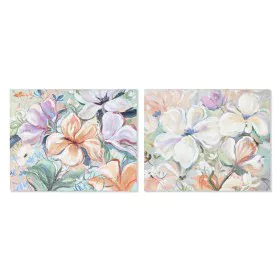 Painting Home ESPRIT Flowers Shabby Chic 100 x 3,7 x 80 cm (2 Units) by Home ESPRIT, Prints on Canvas - Ref: S3053468, Price:...