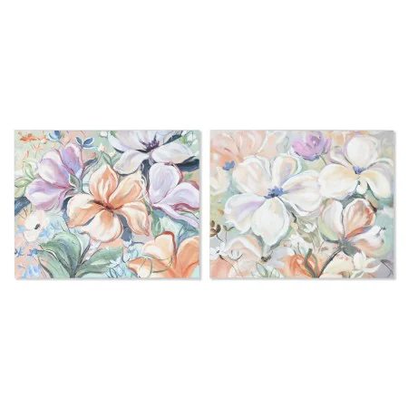 Cuadro Home ESPRIT Flores Shabby Chic 100 x 3,7 x 80 cm (2 Unidades) de Home ESPRIT, Impresiones sobre lienzo - Ref: S3053468...