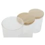 Conjunto de 3 Potes Home ESPRIT Transparente Silicone Bambu Vidro de Borosilicato 10 x 10 x 22,3 cm de Home ESPRIT, Armazenam...