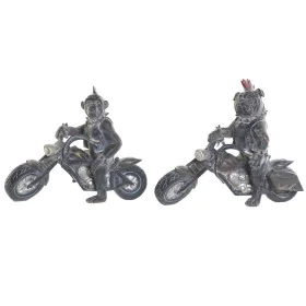 Figurine Décorative Home ESPRIT Gris foncé Motard 24 x 15 x 29 cm (2 Unités) de Home ESPRIT, Objets de décoration - Réf : S30...