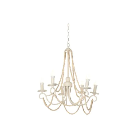 Suspension Home ESPRIT Blanc Marron Clair Bois Métal 25 W 60 x 53 x 55 cm de Home ESPRIT, Plafonniers - Réf : S3053561, Prix ...