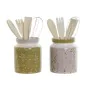 Recipiente para Utensílios de Cozinha DKD Home Decor Verde Lilás Metal Madeira MDF 12 x 12 x 25 cm (2 Unidades) de DKD Home D...