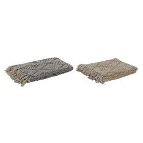 Coperta Home ESPRIT Bianco Grigio Senape Cotone (2 Unità) di Home ESPRIT, Coperte e copriletti - Rif: S3053604, Prezzo: 21,32...