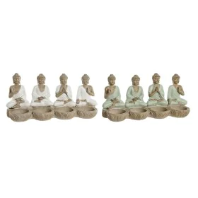 Figurine Décorative Home ESPRIT Blanc Vert Buda Oriental 24 x 9 x 11 cm (2 Unités) de Home ESPRIT, Objets de décoration - Réf...