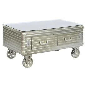 Mesa de Centro Home ESPRIT Metal Cristal 100 x 52 x 46 cm de Home ESPRIT, Jogos de móveis - Ref: S3053692, Preço: 174,09 €, D...