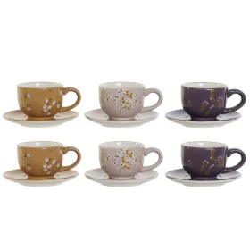 Ensemble de tasses à café DKD Home Decor Jaune Rose Moutarde Lila Métal Dolomite 180 ml de DKD Home Decor, Tasses - Réf : S30...