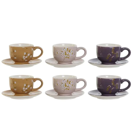 Ensemble de tasses à café DKD Home Decor Jaune Rose Moutarde Lila Métal Dolomite 180 ml de DKD Home Decor, Tasses - Réf : S30...