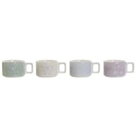 Ensemble de tasses à café DKD Home Decor Vert Bleu ciel Lila Métal Bambou Dolomite 260 ml de DKD Home Decor, Tasses - Réf : S...