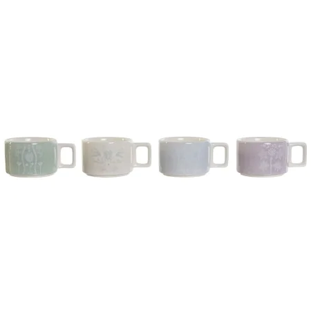 Piece Coffee Cup Set DKD Home Decor Green Sky blue Lilac Metal Bamboo Dolomite 260 ml by DKD Home Decor, Cups - Ref: S3053708...