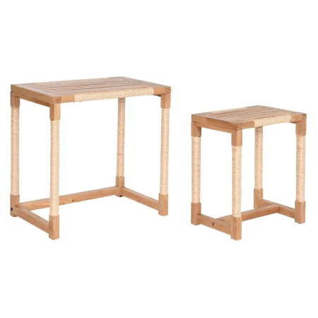 Jeu de 2 tables Home ESPRIT Naturel Corde Sapin 58 x 38 x 60 cm de Home ESPRIT, Tables de service - Réf : S3053780, Prix : 20...