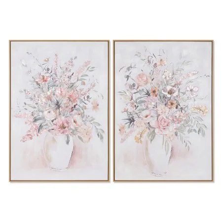 Painting Home ESPRIT Shabby Chic Vase 70 x 3,5 x 100 cm (2 Units) by Home ESPRIT, Prints on Canvas - Ref: S3053821, Price: 81...