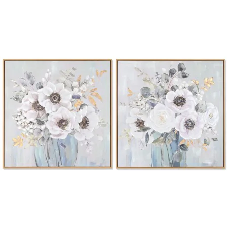 Painting Home ESPRIT Shabby Chic Vase 70 x 3,5 x 70 cm (2 Units) by Home ESPRIT, Prints on Canvas - Ref: S3053822, Price: 60,...