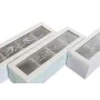 Caja para Infusiones DKD Home Decor Azul Verde Lila Cristal Madera MDF (3 Unidades) de DKD Home Decor, Almacenamiento para té...