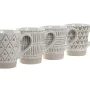 Conjunto de 4 Canecas Home ESPRIT Branco Bege Grés 360 ml 9 x 7 x 10,6 cm de Home ESPRIT, Canecas - Ref: S3053973, Preço: 14,...