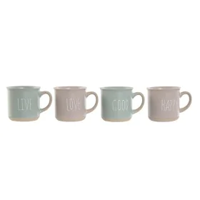 4 Piece Mug Set Home ESPRIT Blue Pink Stoneware 355 ml 9,7 x 7 x 9,2 cm by Home ESPRIT, Cups - Ref: S3053976, Price: 17,29 €,...