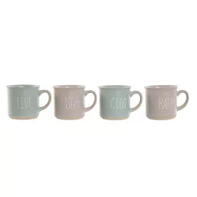 4 Piece Mug Set Home ESPRIT Blue Pink Stoneware 355 ml 9,7 x 7 x 9,2 cm by Home ESPRIT, Cups - Ref: S3053976, Price: 16,60 €,...