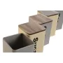 Tin Home ESPRIT Beige Grey Dark brown Metal Bamboo 10 x 10 x 14,5 cm (6 Units) by Home ESPRIT, Food storage - Ref: S3054019, ...