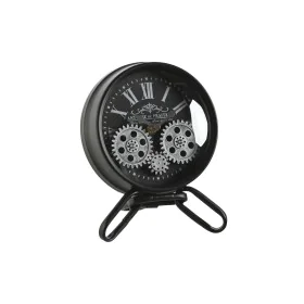 Orologio da Tavolo Home ESPRIT Nero Argentato Metallo Cristallo 16,5 x 11 x 21 cm di Home ESPRIT, Orologi da scrivania e da s...