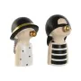 Figurine Décorative Home ESPRIT Blanc Noir 15 x 18 x 26 cm (2 Unités) de Home ESPRIT, Objets de décoration - Réf : S3054031, ...