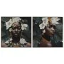 Painting Home ESPRIT Colonial African Woman Lacquered 100 x 3,5 x 100 cm (2 Units) by Home ESPRIT, Prints on Canvas - Ref: S3...