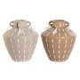 Vaso Home ESPRIT Marrone Marrone Chiaro Ceramica Coloniale Frange 15,5 x 15,5 x 17,1 cm (2 Unità) di Home ESPRIT, Vasi - Rif:...