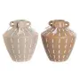 Vaso Home ESPRIT Marrone Marrone Chiaro Ceramica Coloniale Frange 15,5 x 15,5 x 17,1 cm (2 Unità) di Home ESPRIT, Vasi - Rif:...