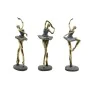 Figura Decorativa Home ESPRIT Cinzento Dourado Bailarina Ballet 15 x 10 x 43 cm (3 Unidades) de Home ESPRIT, Adornos - Ref: S...