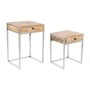 Set di 2 tavoli Home ESPRIT Marrone Argentato Naturale Acciaio Legno di mango 45,5 x 41 x 66,5 cm di Home ESPRIT, Tavoli - Ri...