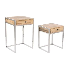 Satz mit 2 Tischen Home ESPRIT Braun Silberfarben natürlich Stahl Mango-Holz 45,5 x 41 x 66,5 cm von Home ESPRIT, Tische - Re...