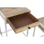 Conjunto de 2 mesas Home ESPRIT Castanho Prateado Natural Aço Madeira de mangueira 45,5 x 41 x 66,5 cm de Home ESPRIT, Jogos ...