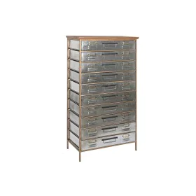 Cassettiera Home ESPRIT Marrone Grigio Argentato Naturale Metallo Abete Loft 66 x 33,5 x 121 cm di Home ESPRIT, Comò e casset...